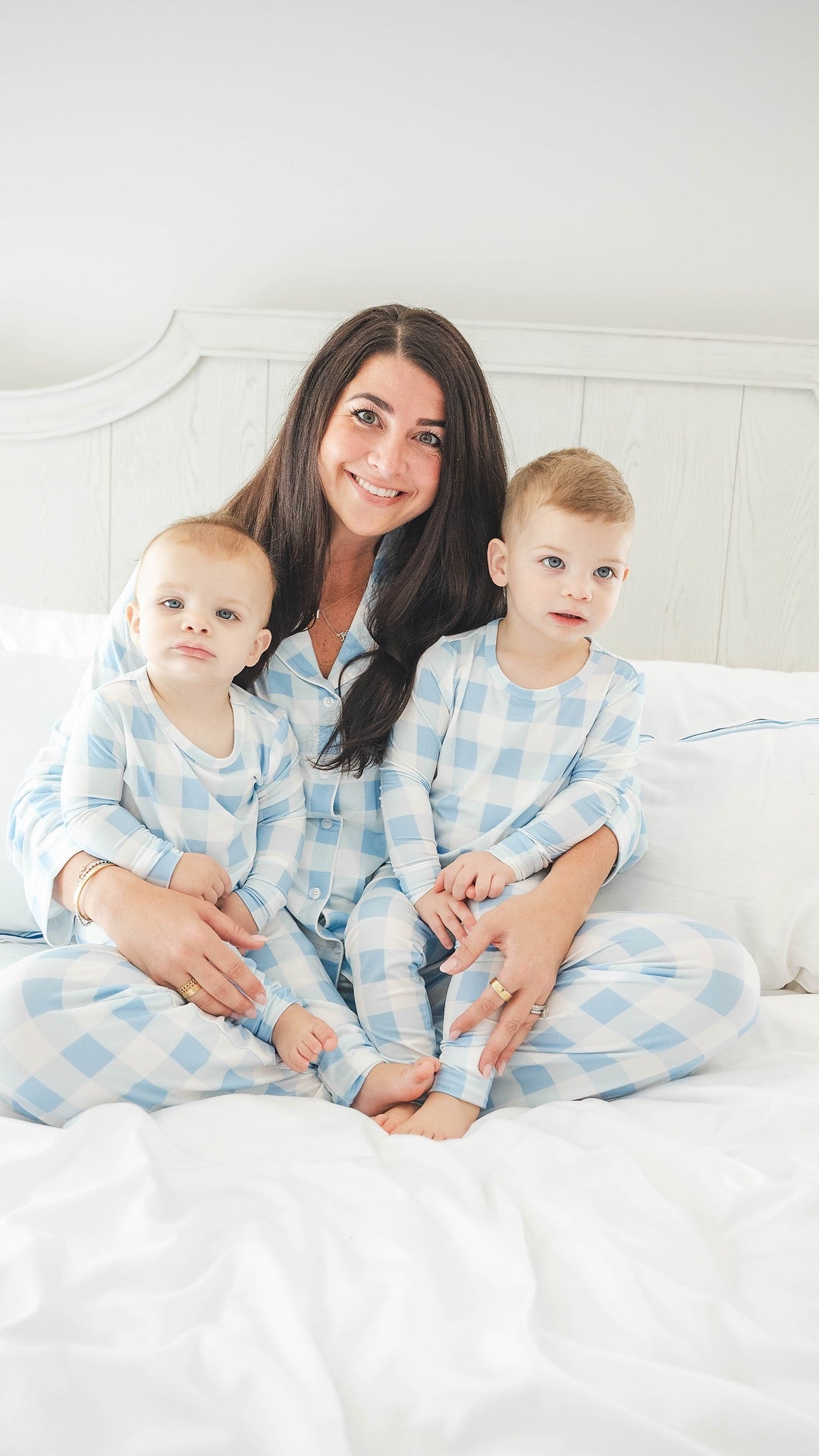 Buttoned Blue Gingham Baby Pajamas