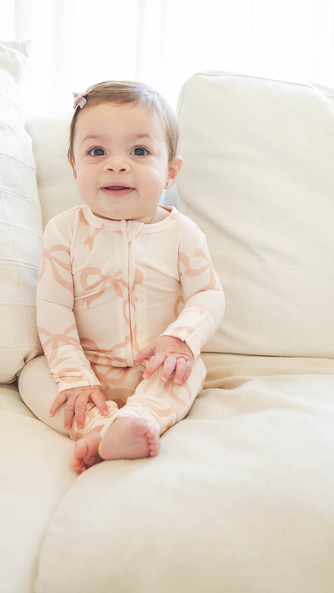 Rosè Ribbons Baby Pajamas