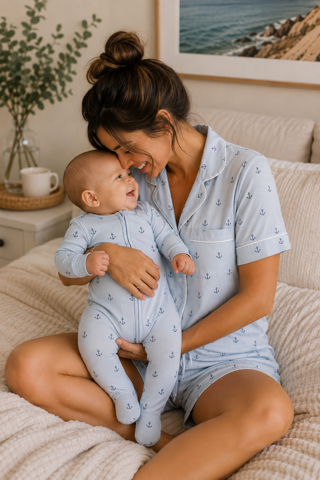 Anchored In Love Women's Shorts Pajama Set